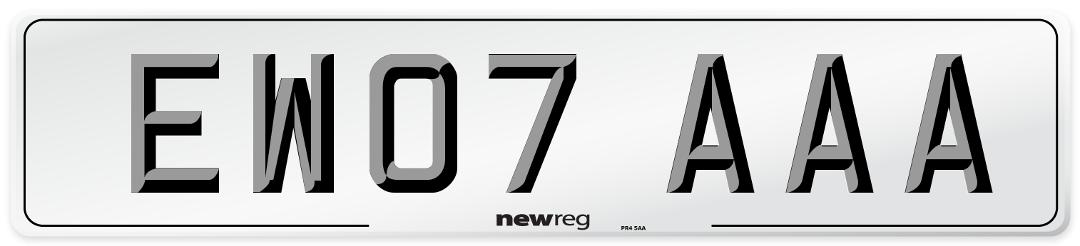 EW07 AAA Number Plate from New Reg